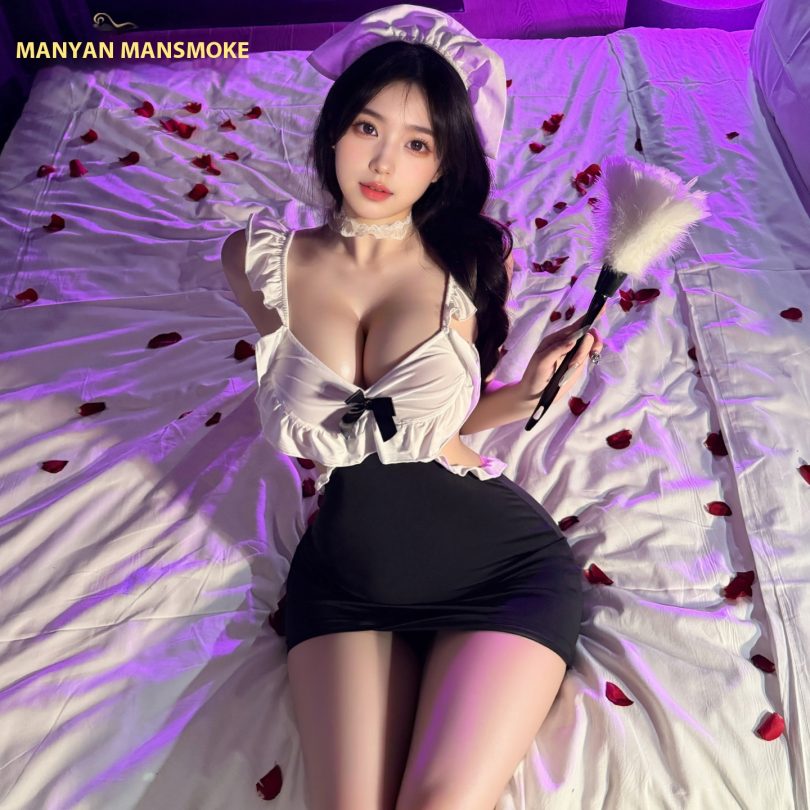 Sexy Smoking Man Sexy Lingerie Fifth Deep Heels Skirt Secret Opening Ripped Pure Maid Uniform 100556 - Image 3