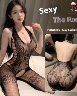 Sexy Smoking Man Sexy Side Lingerie Rose Hollow In Flower Full Mesh Open Ripped Stockings Sexy Silk Stockings 7979