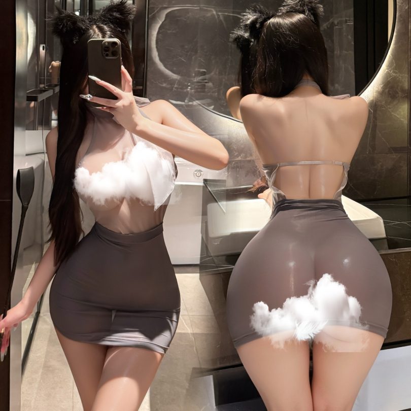 ⁦رجل يدخن جنسيّ ملابس داخليّة إمرأة نظرة ثاقبة مثير مشدّد حقيبة ورك حافة ثوب⁩ - الصورة ⁦2⁩