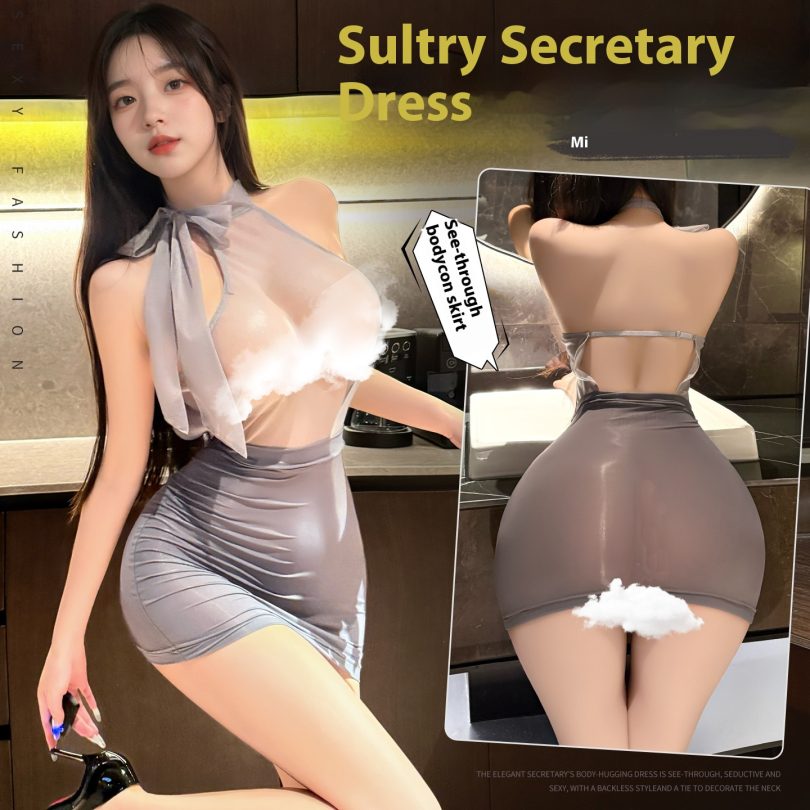 Sexy smoking man Lingerie woman sexy piercing tight waist bag skirt edge
