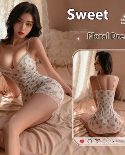 Man Smoking Sexy Lingerie Sexy Small Breaking Lace Low Chest Heels Bra Sleeping Skirt Set 9528