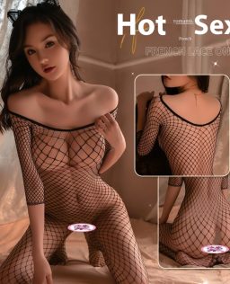 Sexy man sexy lingerie one letter shoulder hollow hem fishnet socks stockings stockings 7163