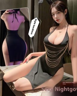 Sexy man sexy lingerie U-shirt with white collar with hole in the neck bra bra skirt