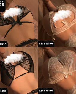 Sexy Smoking Man Lingerie Sexy Lace Hip Opening Perspective Panties T-shirt Set Shaped