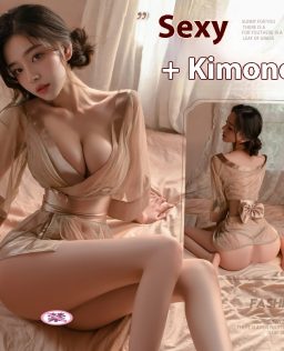 Smoking man sexy slim and shiny lingerie sexy perspective deep screen fifth folding chest jacket japanese kimono uniform jacket 9685