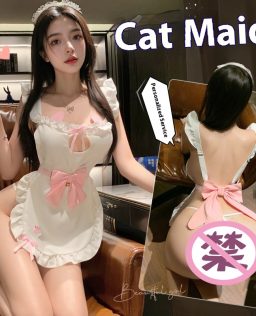 Man Smoking Sexy Sexy Lingerie Open Open Back Mushroom Stripe Bow Bell Dress Maid Zi 9057