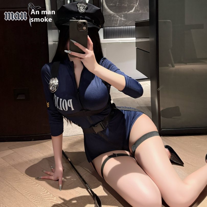 Sexy smoking man Lingerie Sexy tight dressed as a police officer - Image 4