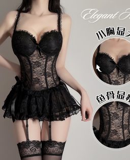 曼烟情趣内衣性感蕾丝聚拢钢托吊带裙修身马甲蓬蓬公主裙9937